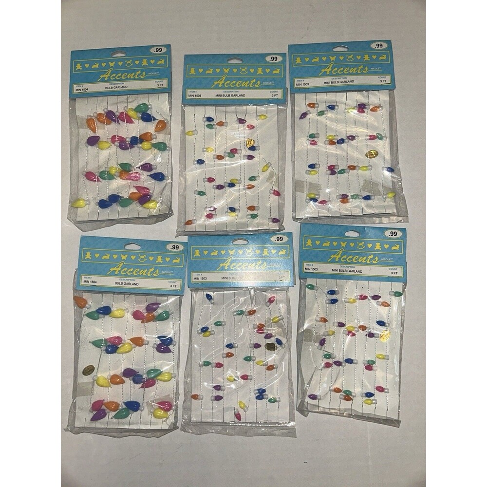 Mini Christmas Light Garland 6 Package Lot